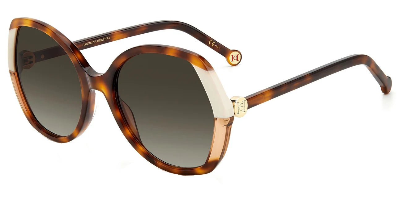 Carolina Herrera Havana Ivory Oversize Geometric Butterfly w/ Gradient Lens