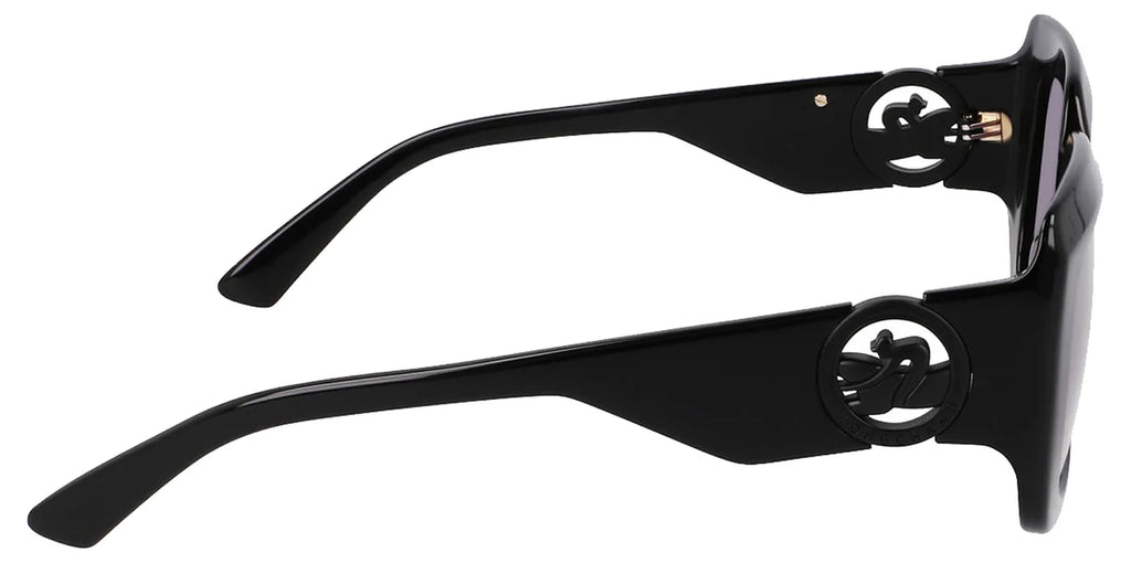 Longchamp Black Squared Mod Butterfly w/ Thick Temples
