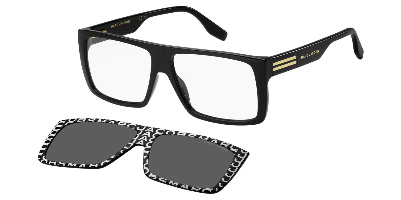 Marc Jacobs Square Eyeglass Frames w/ Clip-on Lens