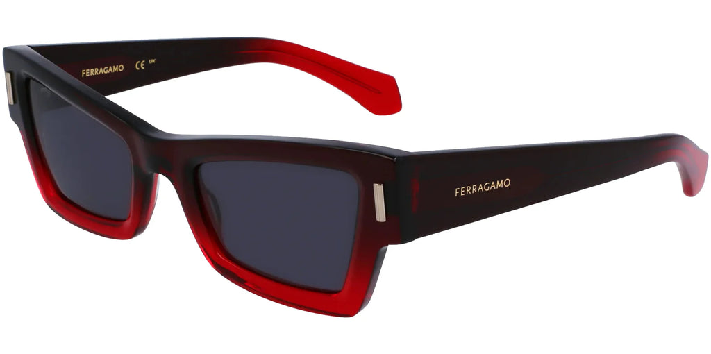 Ferragamo Squared Cat-Eye Red