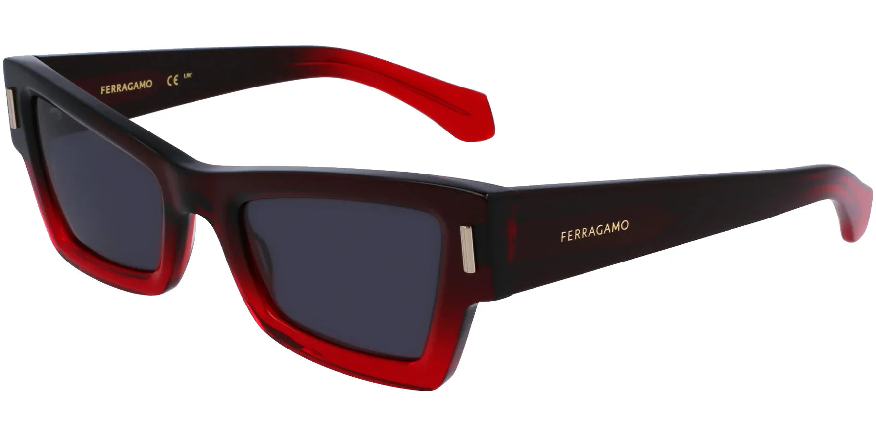 Ferragamo Squared Cat-Eye Red